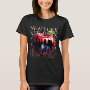 Camiseta Nueva York La gran ciudad de la silueta de frutas 