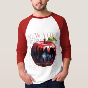 Camiseta Nueva York La gran ciudad de la silueta de frutas 