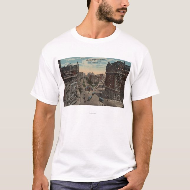 Camiseta Nueva York, NY - Broadway y avenida de Amsterdam (Anverso)