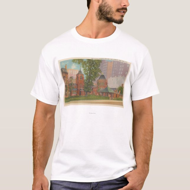 Camiseta Nueva York, NY - la pequeña iglesia (Anverso)