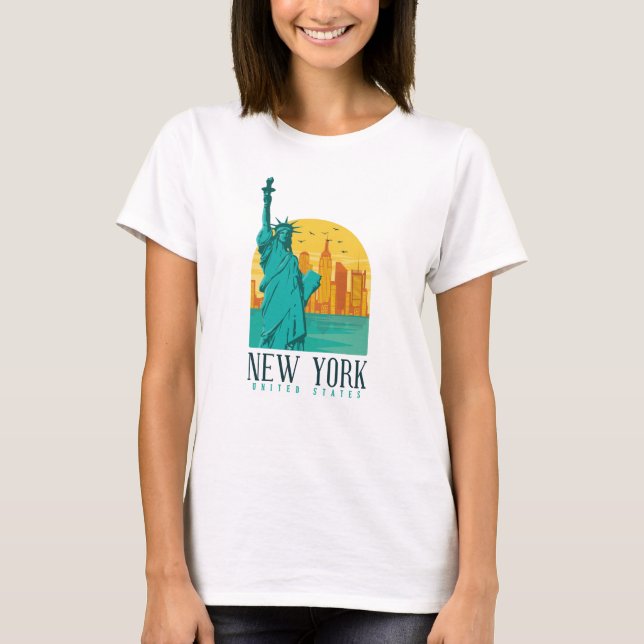 Camiseta Nueva York, NYC Skyline (Anverso)