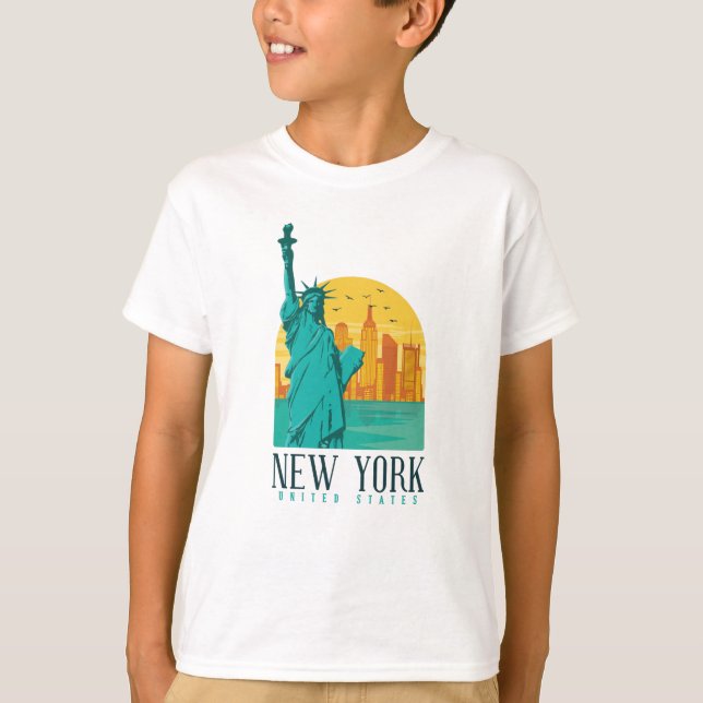 Camiseta Nueva York, NYC Skyline (Anverso)