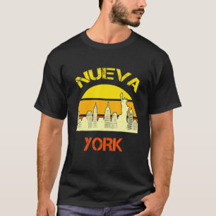 Camiseta Nueva York Retro Sunset New York Cityscape Hispani