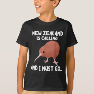 Camiseta Nueva Zelanda está llamando Ave Kiwi Animal Silves