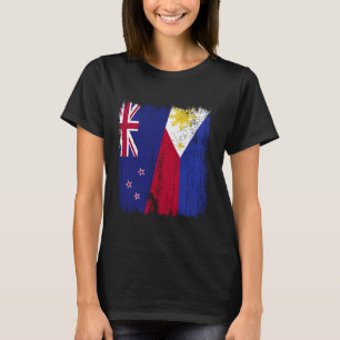 Camiseta Nueva Zelanda Filipinas Media Bandera Nueva Zeland