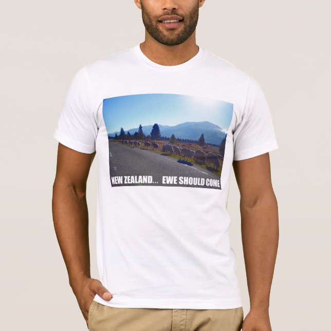 Camiseta Nueva Zelanda… La oveja debe venir (Anverso)