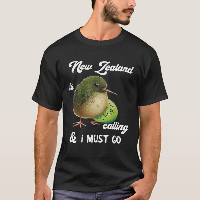 Camiseta Nueva Zelanda Llama Fruta De Vida Silvestre Kiwi A (Anverso)