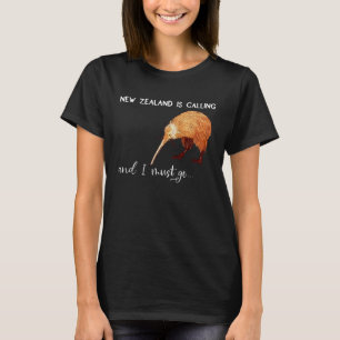 Camiseta Nueva Zelanda llama y debo irme a Nueva Zelanda