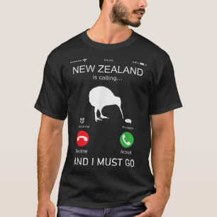 Camiseta Nueva Zelanda llama y debo irme, zealand funn