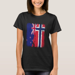 Camiseta Nueva Zelanda Noruega Media Bandera Nueva Zelanda 
