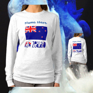 Camiseta Nueva Zelanda y Bandera de Neozelandés Azul Person