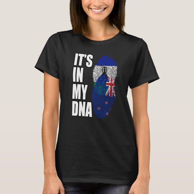Camiseta Nueva Zelanda Y Basotho Mezclan La Bandera Del Pat (Anverso)