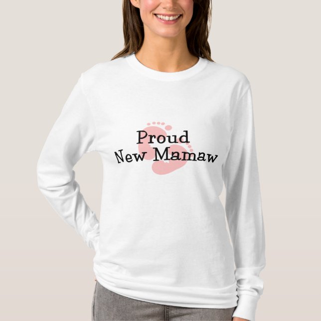 Camiseta Nuevas huellas orgullosas de la niña de Mamaw (Anverso)