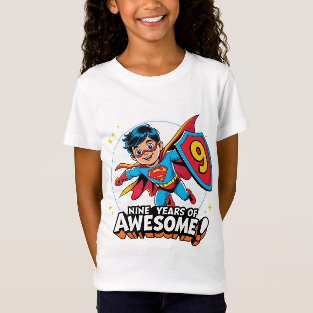 Camiseta ¡Nueve años asombrosos! Noveno cumpleaños (Anverso)