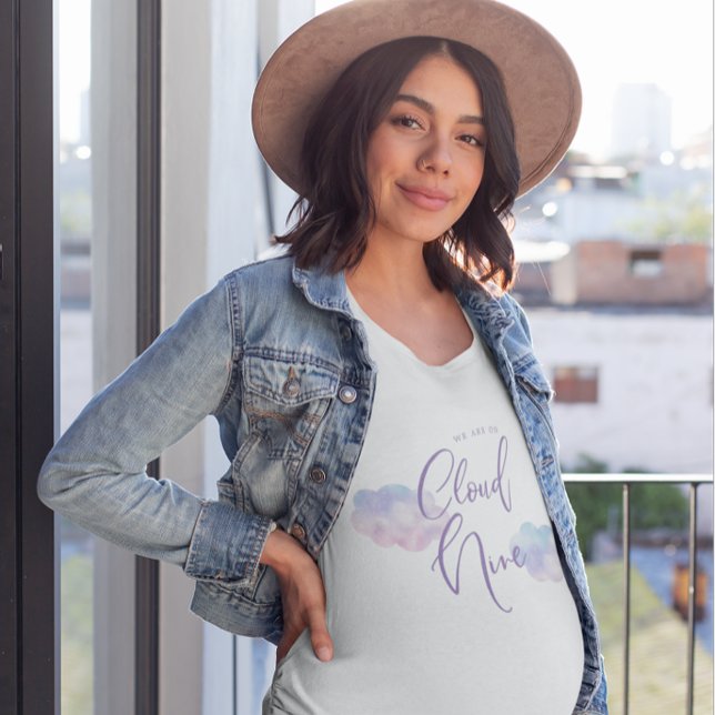 Camiseta Nueve Baby Shower de nube rosa (Subido por el creador)