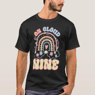 Camiseta Nueve de Nube Feliz Noveno Cumpleaños, Flor de 9 a