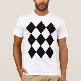 Camiseta Nueve diamantes negros afortunados en tres filas