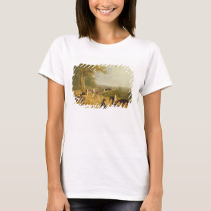Camiseta Nueve galgos en un paisaje (aceite en lona)