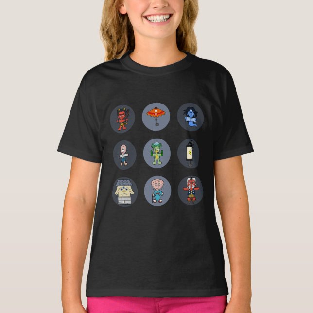 Camiseta Nueve monstruos japoneses de Yokai (Anverso)