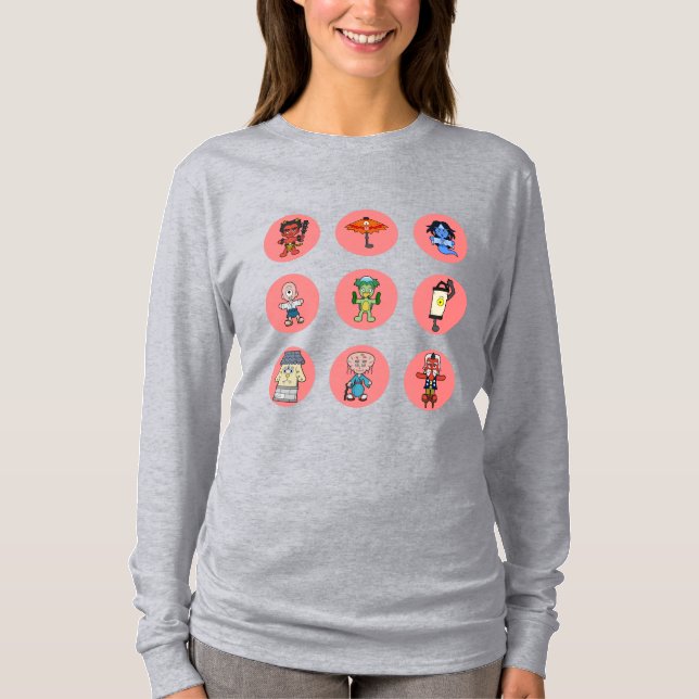 Camiseta Nueve monstruos japoneses de Yokai (Anverso)