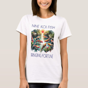 Camiseta Nueve mujeres de Fortune Koi White