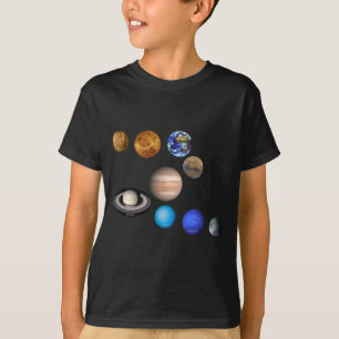 Camiseta Nueve planetas en el sistema solar