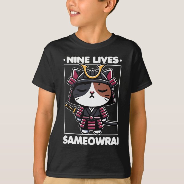 Camiseta Nueve vidas Sameowrai Cat Pun (Anverso)