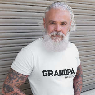 Camiseta Nuevo abuelo estableció fecha de establecimiento