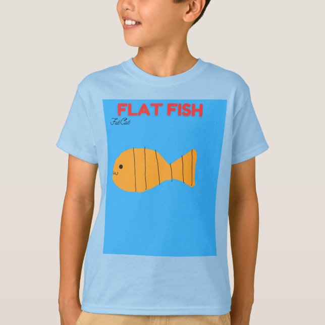 Camiseta Nuevo amigo del gato de pescado plano (Anverso)