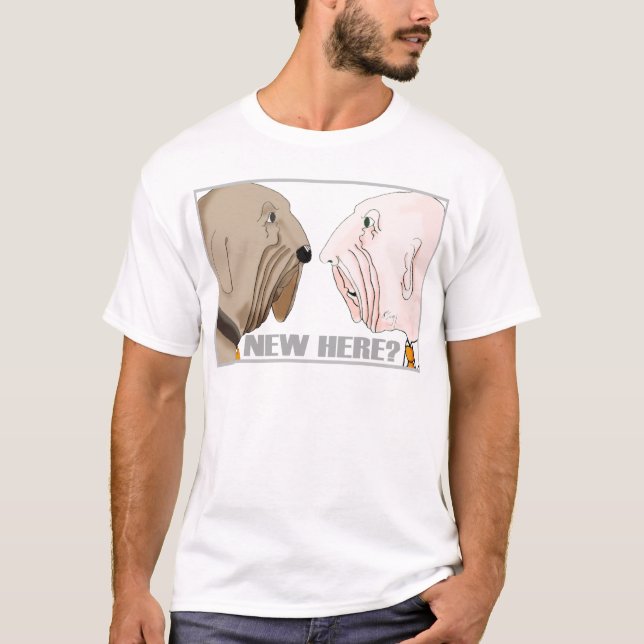 Camiseta ¿Nuevo aquí? (Anverso)