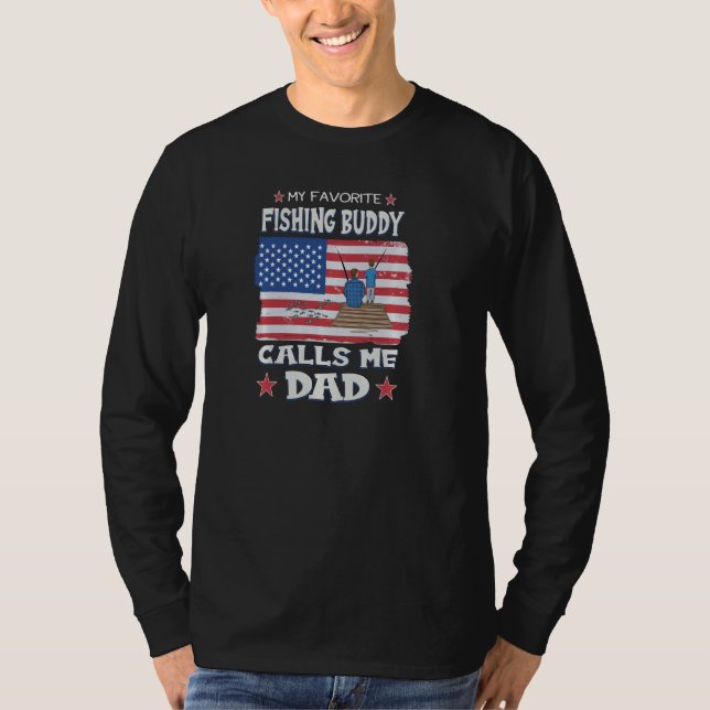 Camiseta Nuevo Buda De Pesca Para Los Hombres Papa Pescando (Anverso)
