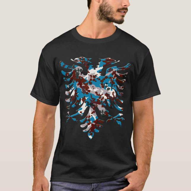 Camiseta Nuevo Camo urbano azul albanés Eagle 3D (Anverso)
