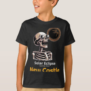 Camiseta Nuevo Castillo del Eclipse Solar de Esqueleto Indi