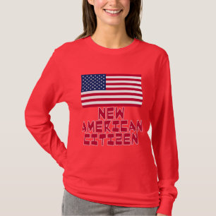 Camiseta Nuevo ciudadano americano con la bandera americana