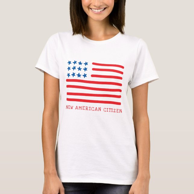 Camiseta Nuevo ciudadano estadounidense | Bandera americana (Anverso)