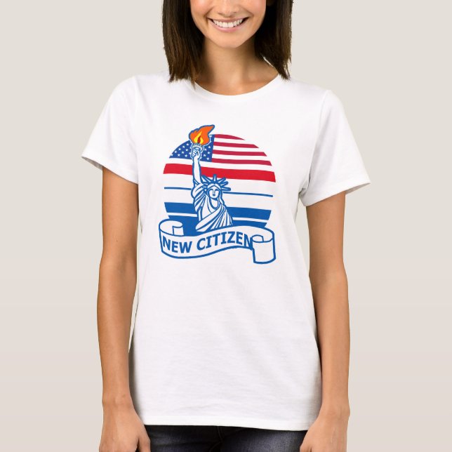 Camiseta Nuevo ciudadano estadounidense con estatua de la l (Anverso)