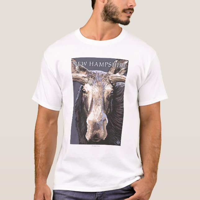 Camiseta Nuevo de HampshireMoose cierre para arriba (Anverso)