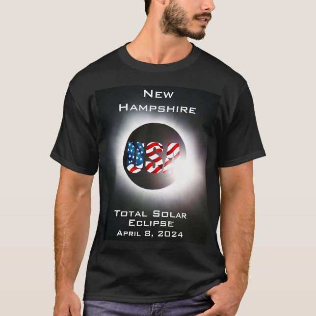 Camiseta Nuevo eclipse solar total de HampshireUSA 8 de abr (Anverso)