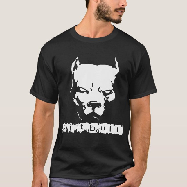 Camiseta Nuevo el cuello de perro clavado de Pitbull (Anverso)