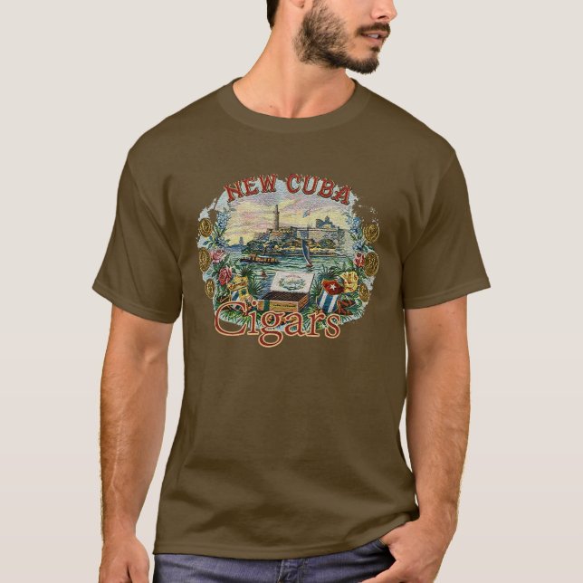 Camiseta Nuevo engranaje del cigarro de Cuba (Anverso)