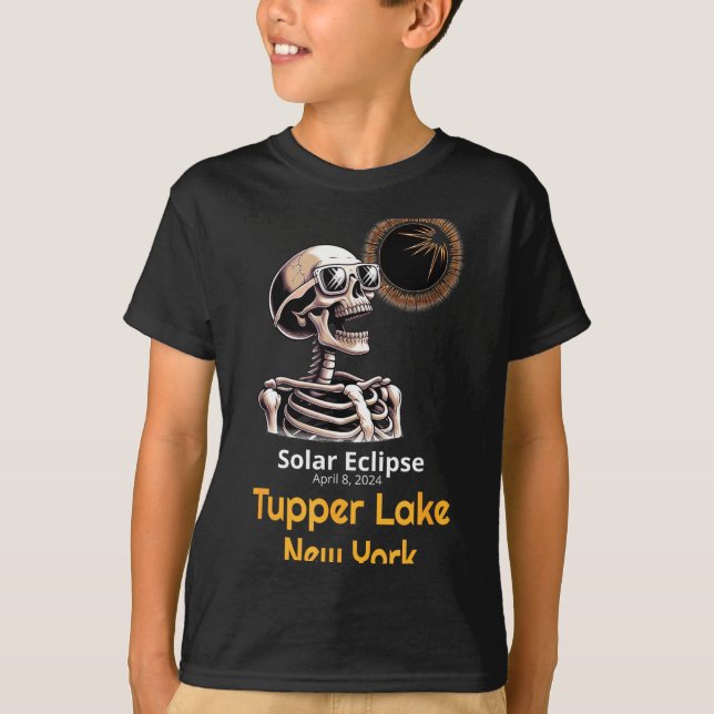 Camiseta Nuevo esqueleto Eclipse solar Tupper Lake (Anverso)