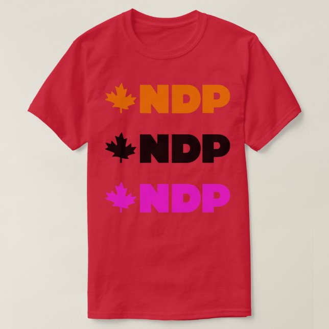 Camiseta Nuevo Fiesta demócrata Pegatina del NDP Pack Canad (Diseño del anverso)