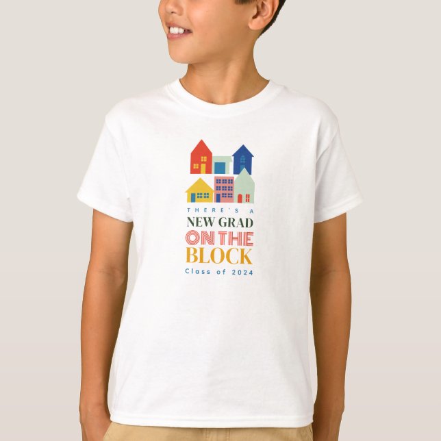 Camiseta Nuevo Grado En La Graduación De Niños En Bloque (Anverso)
