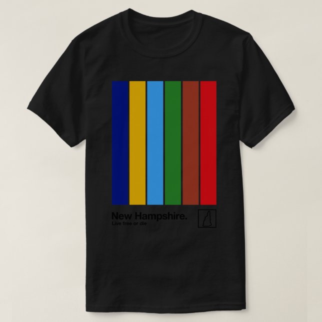 Camiseta Nuevo Hampshire Bandera Original Colores estéticos (Diseño del anverso)