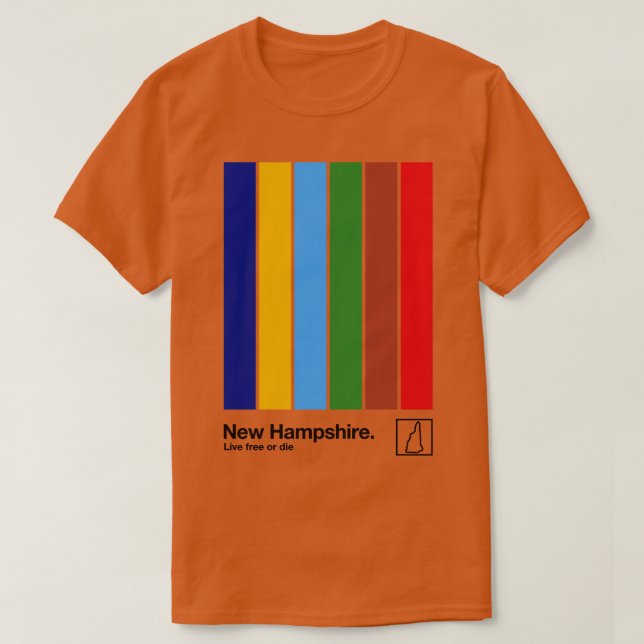 Camiseta Nuevo Hampshire Bandera Original Colores estéticos (Diseño del anverso)