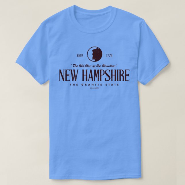 Camiseta Nuevo Hampshire El Viejo Hombre de la Marrón de la (Diseño del anverso)
