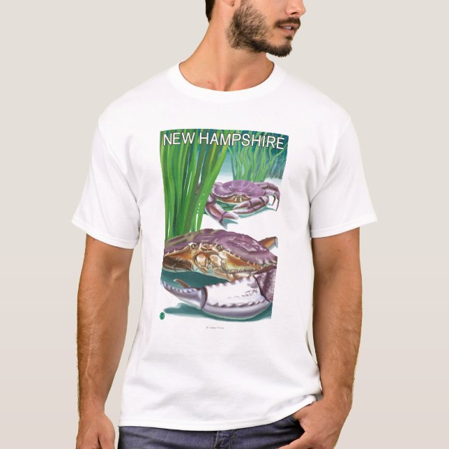 Camiseta Nuevo HampshireCrab y pescador (Anverso)