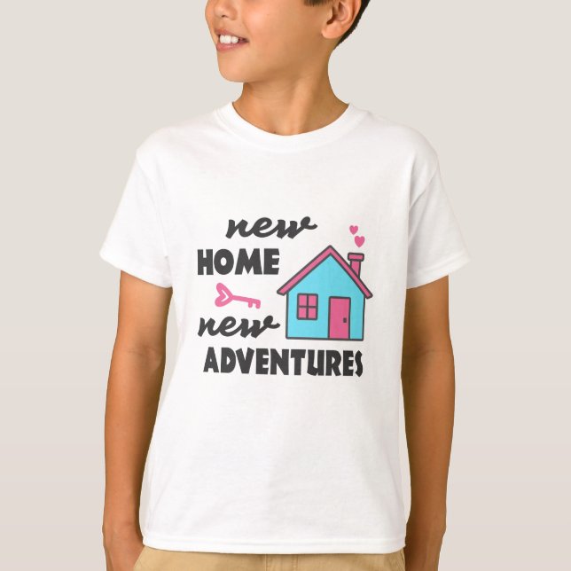 Camiseta Nuevo hogar nuevo fiesta nuevas aventuras (Anverso)