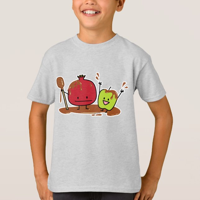 Camiseta Nuevo judío de la miel de la granada de la manzana (Anverso)