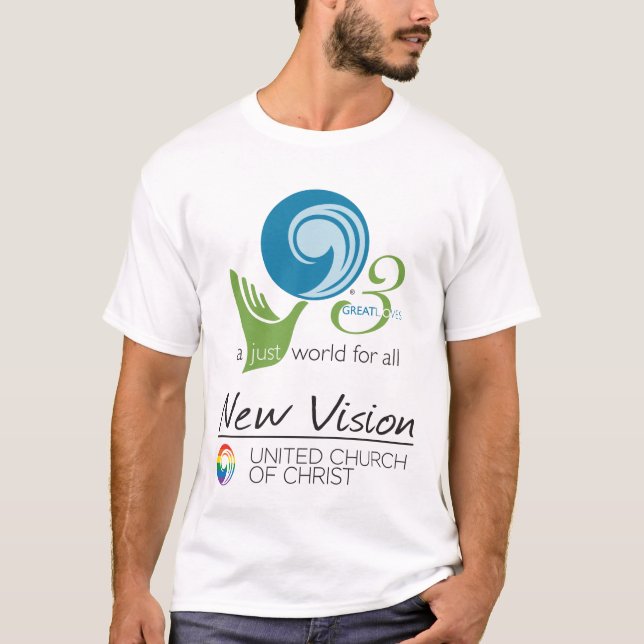 Camiseta Nuevo logotipo del mundo de Vision apenas para la (Anverso)
